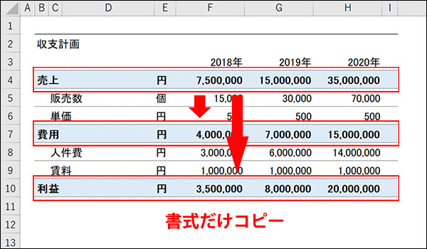 エクセルの書式だけコピーする方法ブログ_画像1